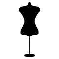 Man Black Mannequin Fashion illustration.Sewing manikin line icon Tailor doll body dress form